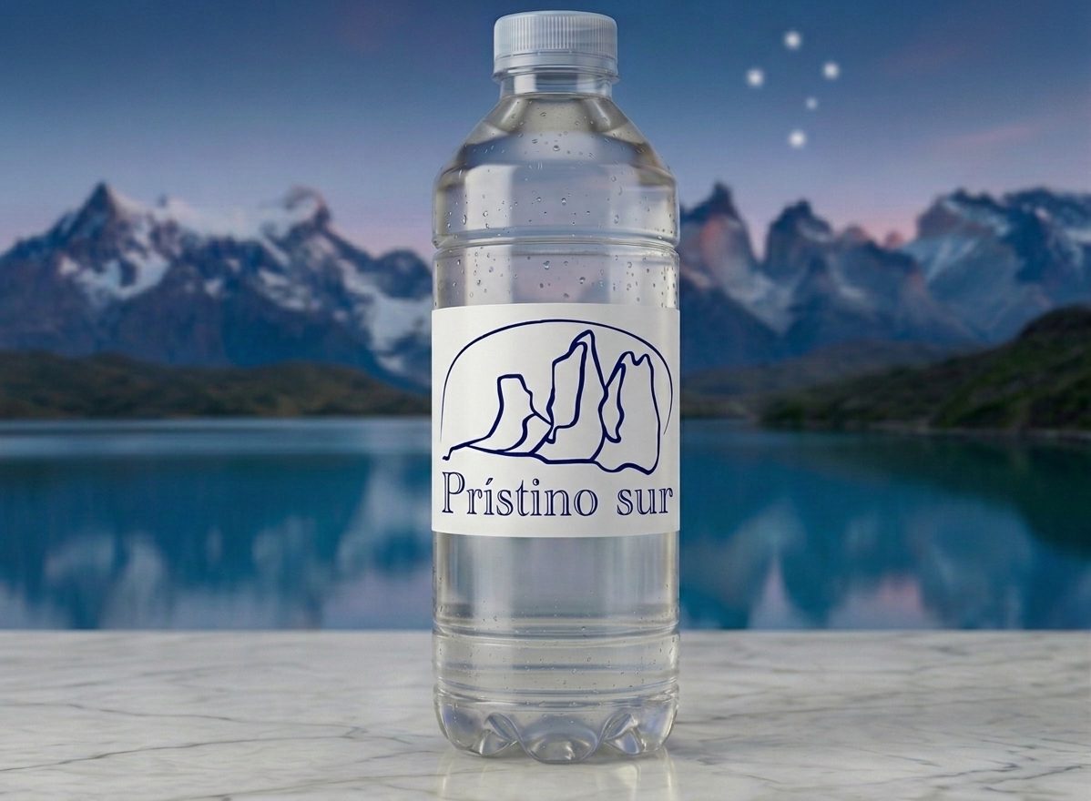 Botella Prístino Sur de 200 ml frente al macizo del Paine